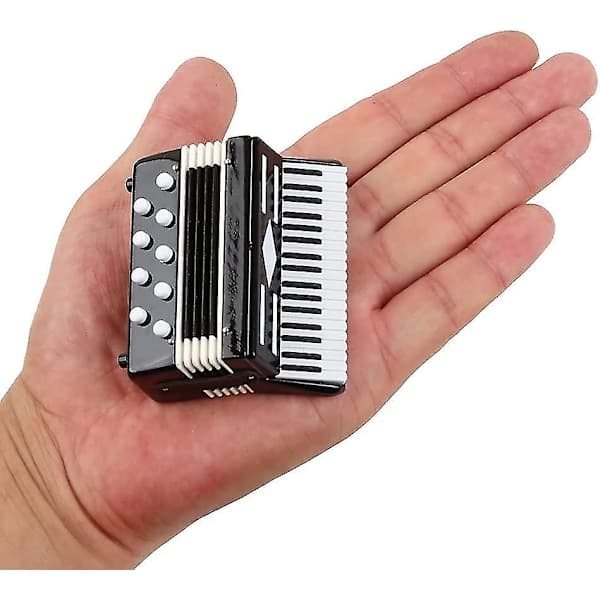 Miniature Harmonika med Etui Miniature Musikinstrument Replika Samlerobjekt