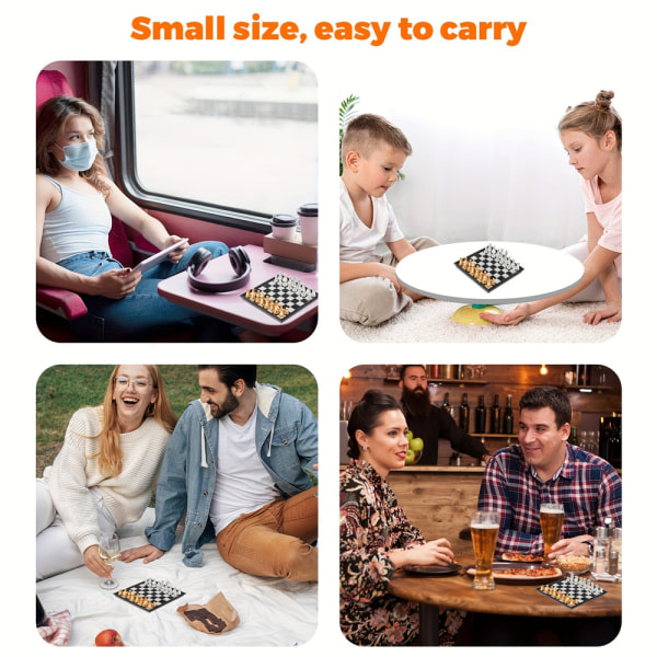 Deluxe 2-in-1 shakki ja shakki - magneettinen taittuva shakkilauta