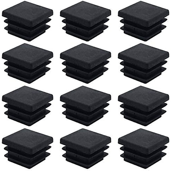 40 stk Møbel Kvadratiske Endekapsler Plast Kvadratisk Rørplugg 20mm X 20mm Rørplugger Antislipp Matte Svart Rektangulær Endekapsler Innstikkplugger Rørdeksel Fo