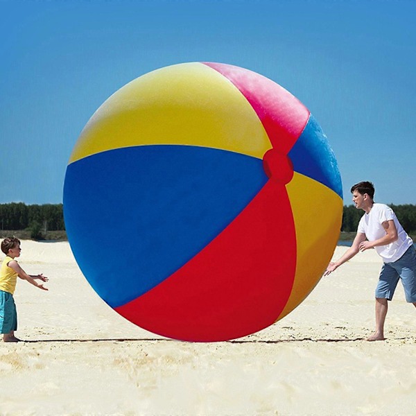 Gigant Strandbold Stor Regnbue Farve Til Børn, Store Sommerfest Favoritter red 150*150cm