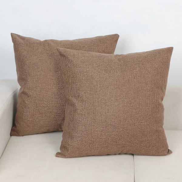 Putevar i lin-look for hjemmet, dekorative, til sofa, soverom, bil, med glidelås Brown 40*40cm
