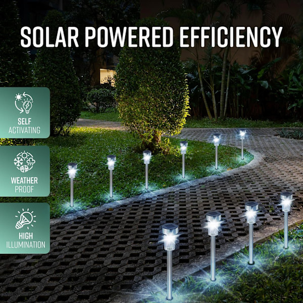 10 kpl aurinkokennovalaisimet puutarhaan, puutarhavalaisimet, polkuvalaistus | Vedenpitävät automaattiset päälle-pois-aurinkokennovalaisimet ulkokäyttöön