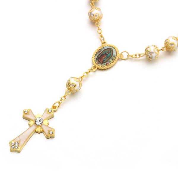 Christian for Cross Jesus Armbånd Pearl Beads Rosenkrans Armbånd Ornament