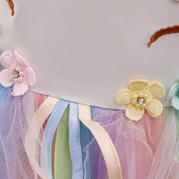 Prinsessa Tyttöjen Mekko Juhlamekko Sateenkaari Pitsi Juhlapuku Erikoistilaisuuksiin Prom White 90