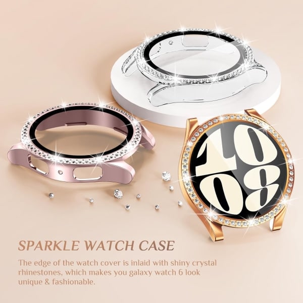 3-pak Bling-etui for Samsung Galaxy Watch 6 skjermbeskytter 40 mm