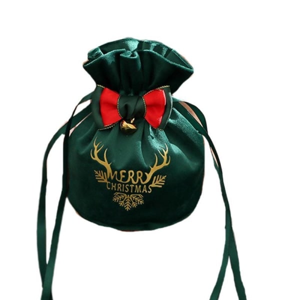 Fløjlspose med snøre - Smykkeskrin til julegaveindpakning, fødselsdagsfest, bryllupsgaver, slikpose - 12x15 cm Dark green - 2