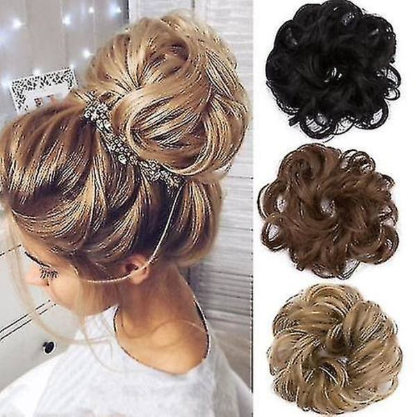 Krøllet Messy Bun-fuld og Bølget Hår Wrap Scrunchie