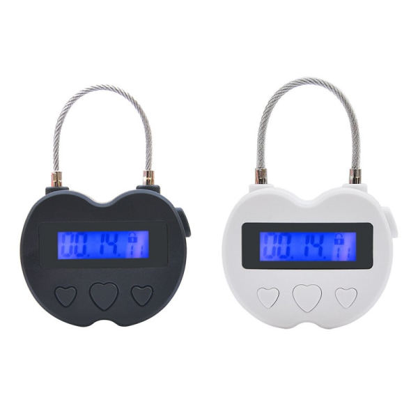 Aikak lukko LCD-näyttö Aikak lukko monitoiminen elektroninen matkakello, vedenkestävä USB-ladattava valkoinen white