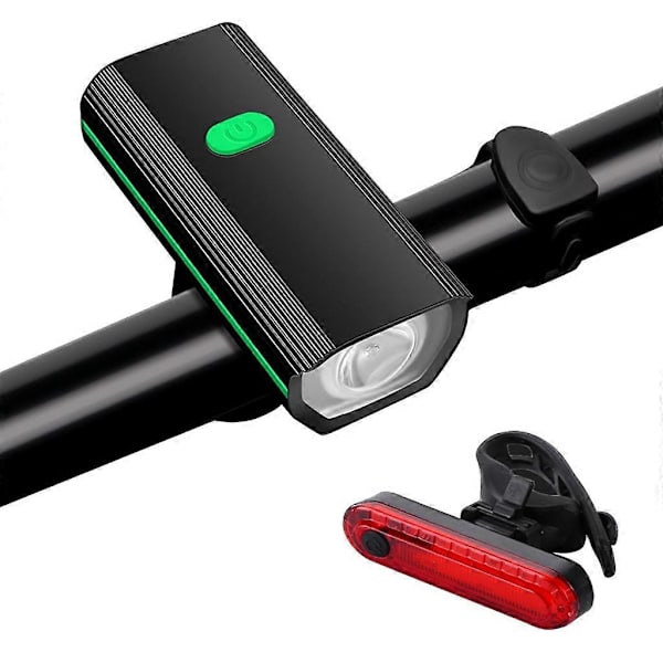 Cykelforlygte til natkørsel, USB-opladelig BMX-lygte, cykellampe Green