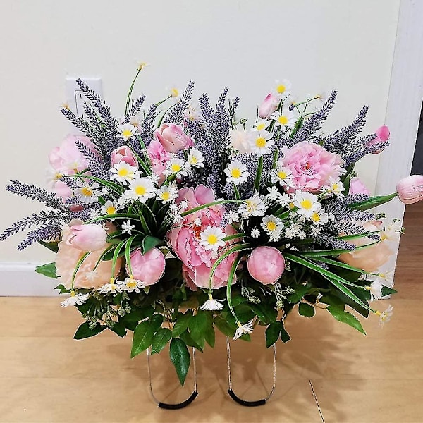 4 st konstgjorda prästkragar Konstgjorda blommor Gröna plastbuskar Falska blommor Inomhus Utomhus (vit)