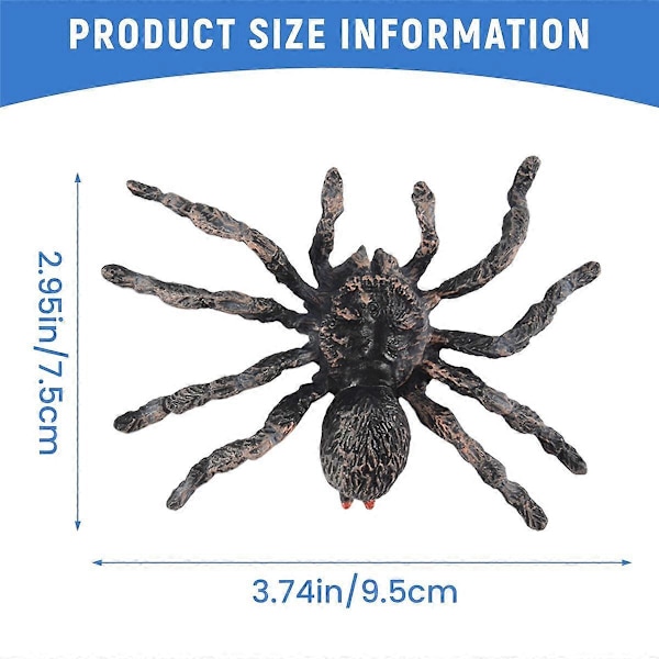 2 kpl 9,5 cm suuria realistisen näköisiä keinotekoisia hämähäkkieläinten malleja Halloween-pelottava rekvisiitta