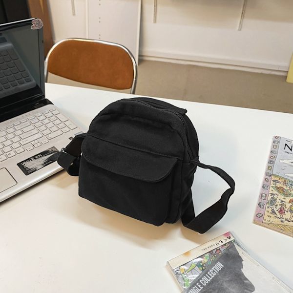 Små Canvas Crossbody Väskor Mini Telefon Axelväskor BLÅ Blå Blue