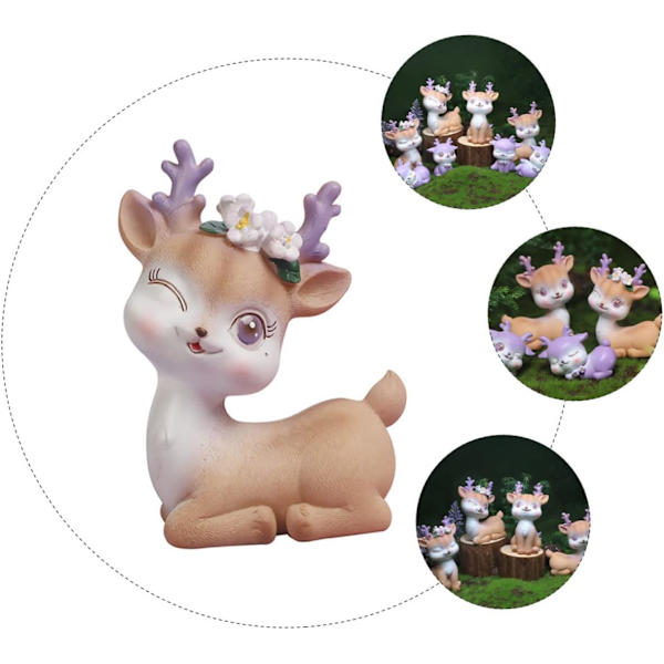 1 kpl Fawn-hartsikoriste Autolelu Mini-koriste Pieni peurakoriste Lelua lapsille Mini-figuurit Eläinten kodinsisustus