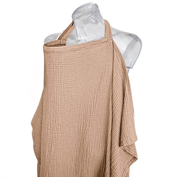 Muslin-amningsöverdrag Andningsbart Bomullsöverdrag För Amning & Pumpning Med Styv Ring Camel