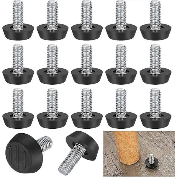 22 Pack Justerbara Möbelfötter Nivåfötter M6 X 21 X 25mm Skruvar För Stolsben