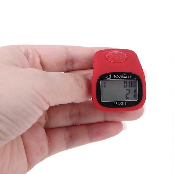 6 Digital Finger Tally Counter 8 Kanaler med Bakgrundsbelysning Tid Bön Silikonring green