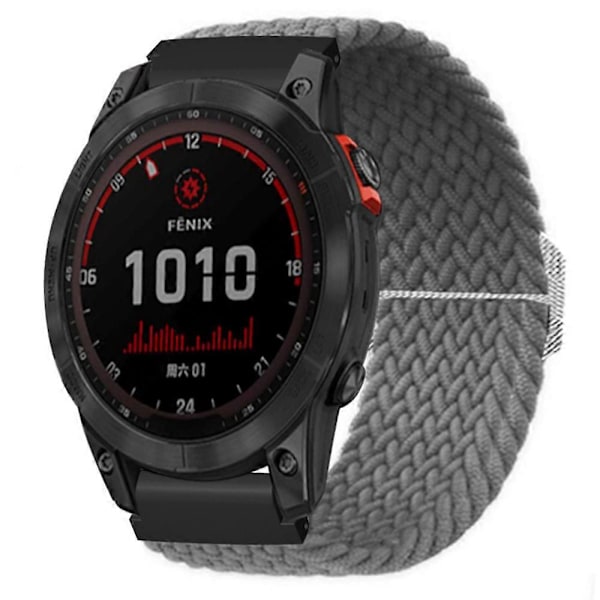 Joustava Nylon-kellohihna Urheiluranneke Garmin Fenix 7S / 6S / 5S:lle, 20 mm PC-liittimellä Grey