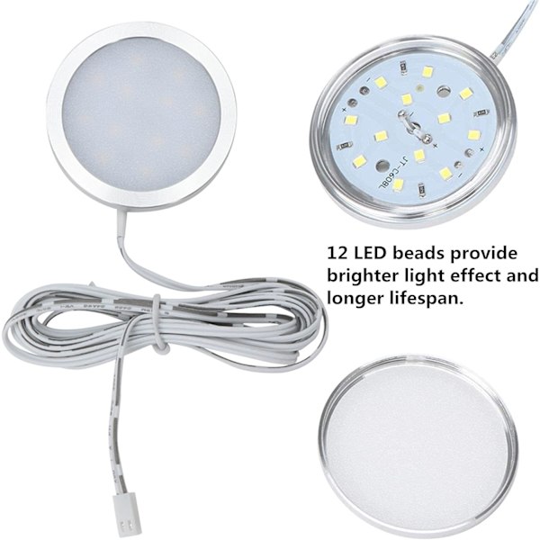 6 stk. Indvendige LED-spotlys 12V 3W Indbygget loftslys til RV Camper Van Caravan Båd Varm hvid