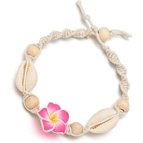 Blomskal armband i pärlor för kvinnor och flickor sommar justerbar handgjord strandrep armband