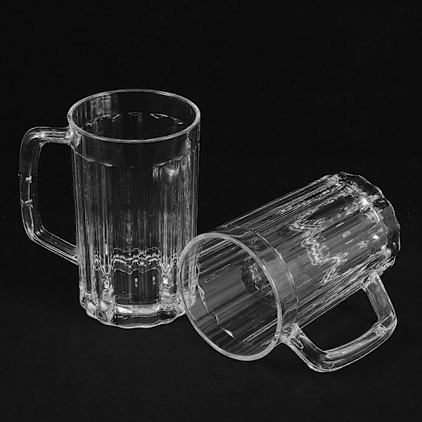 2 stk. 500ML Transparent Ølkrus Plast Øldrikkekopp Juicekopp Husholdningsvannkopp
