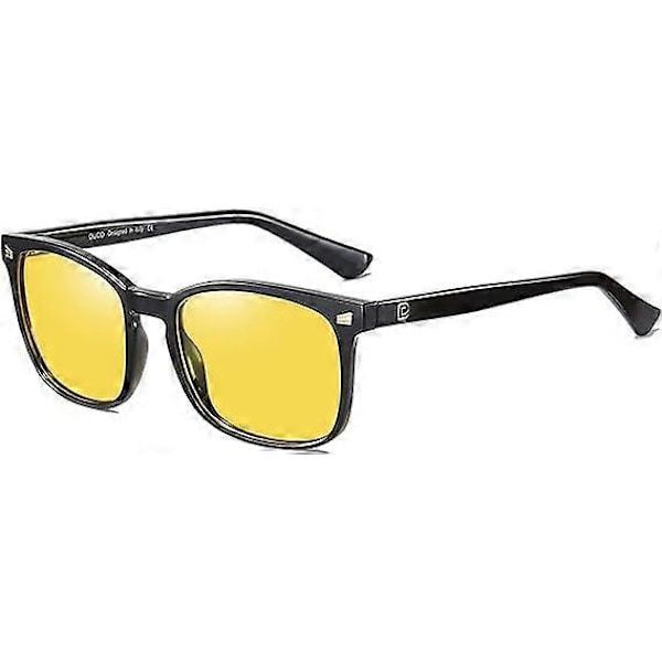 Mörkerkörningsglasögon Damer Herrar Gula Polariserade Linser Anti-Bländning UV-Skyddande Glasögon black