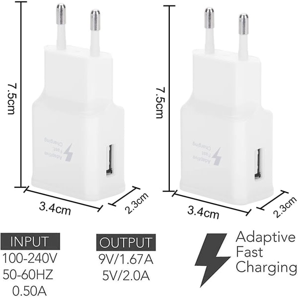 Pack 5v-2a USB Power Charger Socket Adapter Universal Snabbladdare För Iphone 12/11/x 8/7/6, Samsung Galaxy S22 S21 S20 S10 S5 S6 S7 S8 S9/edge/plus