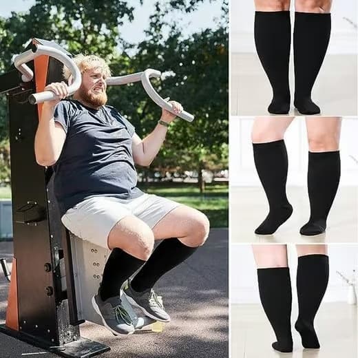 Kompressiosukat, tukipolvisukat black XXL