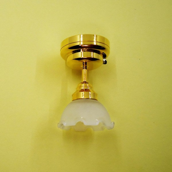 Dockhus Miniatyr Taklampa LED-lampa 1:12 Miniatyr Dockhus Tillbehör LED Taklampa 1/6 1/12 Dockhus Tillbehör null - Blomma form