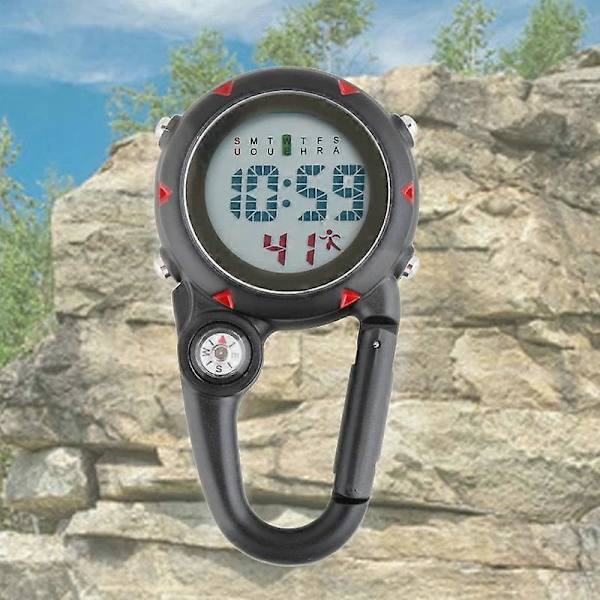 Digital Karbinhake Klockor Sport Krok Klocka Sjukhus Gåva Elektronisk Självlysande Multifunktionell FOB Sjuksköterskeklocka Utomhus Mode Red