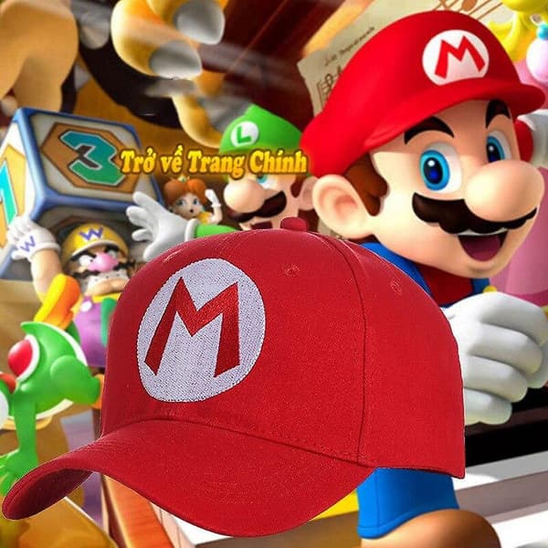 Super Mario Baseball Caps Broderi Logo Skygge Red