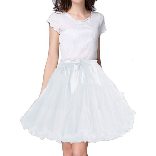 Dame elastisk midje Chiffon Underskjørt Puffy Tyllskjørt Prinsesse Ballett Dans Underskjørt