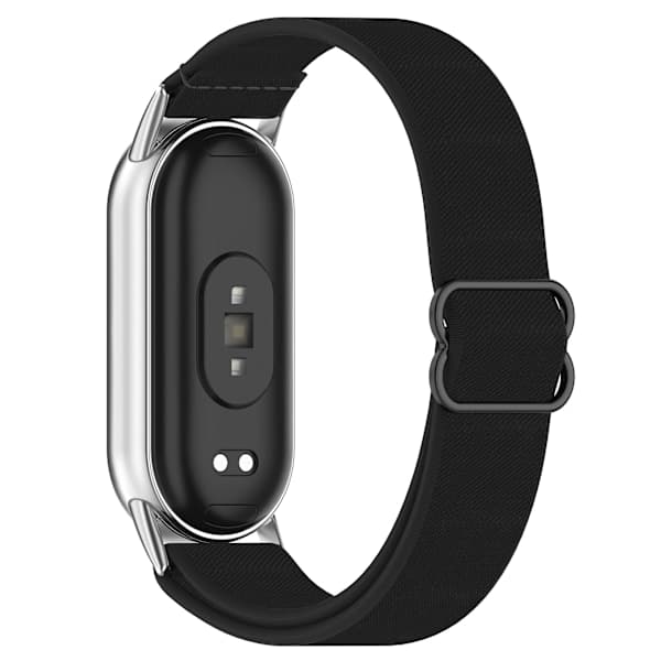 Xiaomi Mi Band 9/8/NFC Åndbart Nylonarmbånd Sort Sort Black