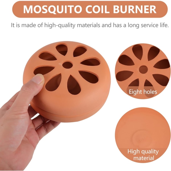 Mosquito Coil Holder Rund Terracotta Røgelse Holder Brandsikker Mosquito Røgelse Brænder Æske Røgelse Kegle Brænder Askebæger til Udendørs Patio Stue