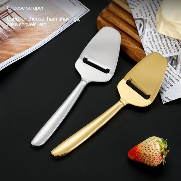Osteskraper med hul design, rustfritt stål, ostejern, multifunksjonell smørskraper for hjemmet Silver