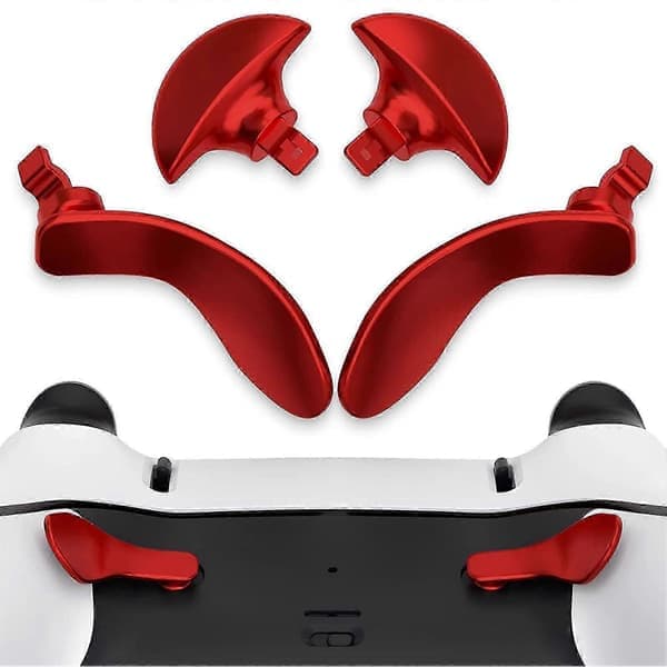 4st Spelkontroll Bakre Paddlar Professionella Ersättningsknappar i Metall för PS5 Edge Controller Röd