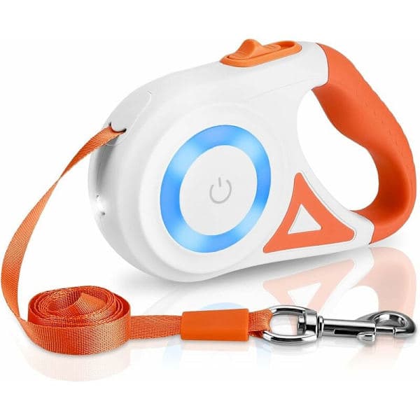 5M Automatisk Rulleline til Hund: Med LED-lys, Rulleline til Hund