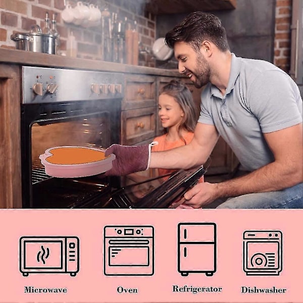 Kageforme - Sæt med 4, 8 tommer hjerteformede silikone kageforme, bageform sæt, kageforme sæt til bagning, non-stick lagkageform, silikone