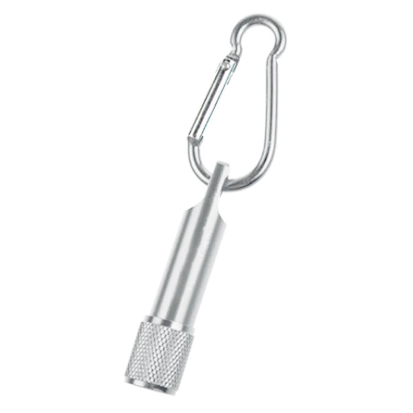 Mini-avaimenperä LED-taskulampulla, erittäin kompakti ja kirkas, hännän kytkimellä, kotiin, leirintään ja matkoille Silver
