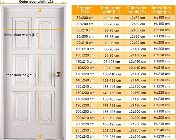 Myggenet Magnetisk Dør 100x230cm, Sort