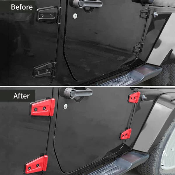 8 stk. Hættehængsel Dæksel Erstatning til JK Wrangler 2007-2017 Nem Installation Sort