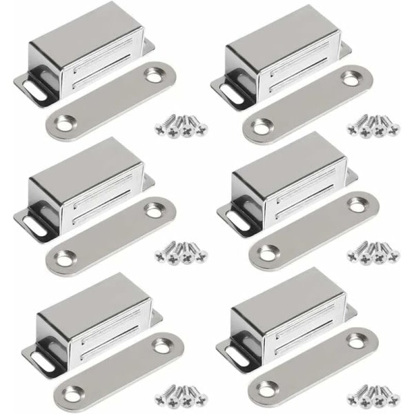 Magnetiske skabsmagneter 10 kg Kraftig rustfrit stål skabsmagnet Skabslågemagnet (6 stk) (rustfrie stålskruer)