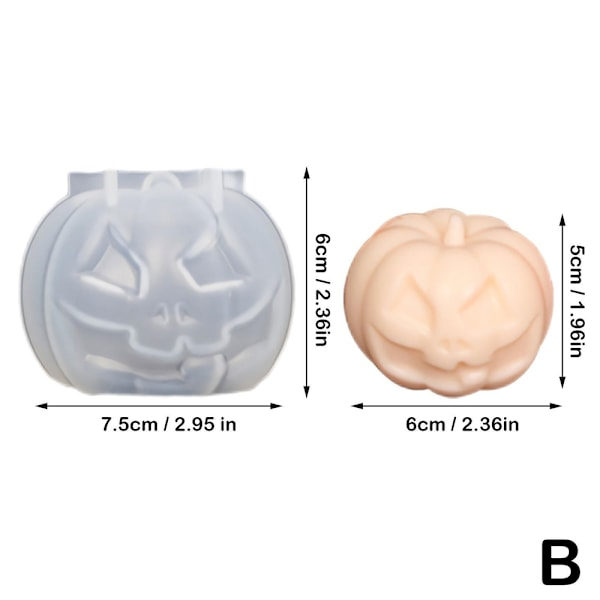 Halloween 3D Græskarlys Silikonforme DIY Kagebagning B