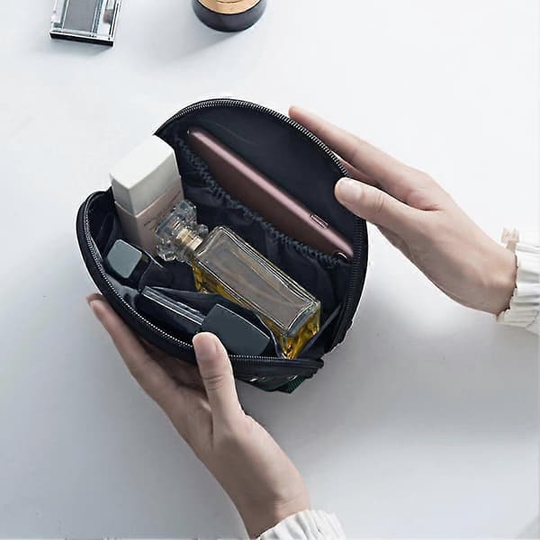 Makeup Opbevaringstaske - Bærbar Multifunktionel Kosmetikpung med Lynlås, Skalform Design (Blade)