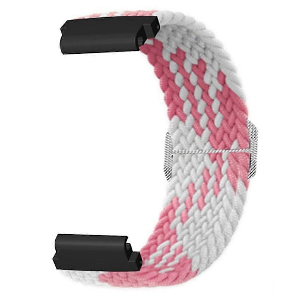 Elastisk Nylon Klokkerem Sport Armbånd For Garmin Fenix 7S / 6S / 5S, med 20mm PC-kontakt Pink White
