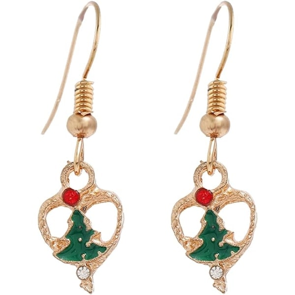 Christmas Tree Clock Earrings Christmas Creative Holiday Party Earrings Jewelry Hoop Christmas Tree Dangling Earrings, Tree