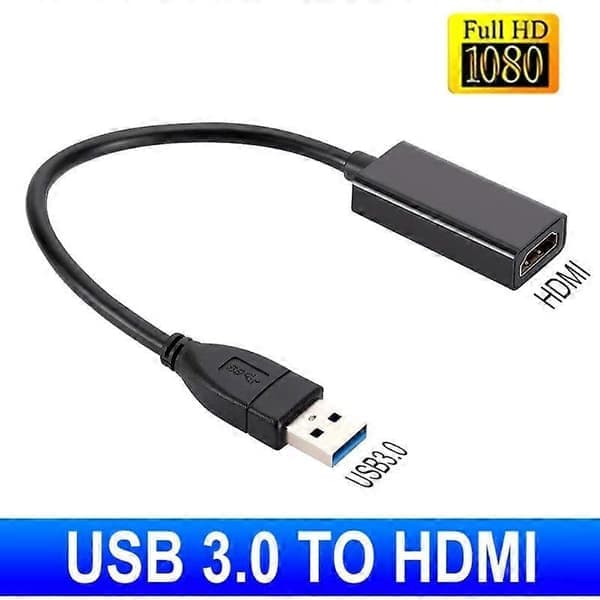 USB 3.0 til HDMI-kompatibel adapter HD 1080P USB til HDMI-omformer Thunderbolt ekstern lyd-videoadapterkabel for bærbar PC MacBook Sams