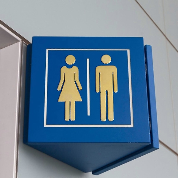 2 st Toalettsymboler Självhäftande Badrumsskyltar Toalettdörrskylt För Hotell, Kontor, Hem WC-Plack Bronze