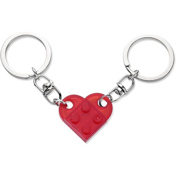 Hjerte nøkkelring sett, 2-delt nøkkelring Hjerte for to hjerte nøkkelring par nøkkelringer Valentinsdag gave til kjæresten Kjæreste