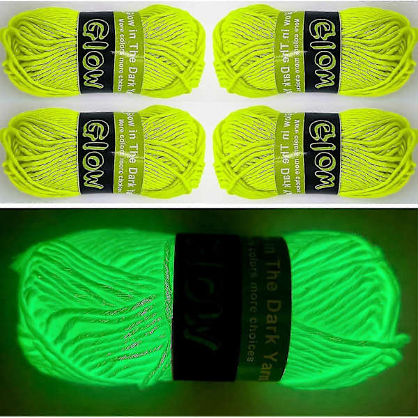 4/5 st Stickgarn Lysande Ull Mjuk 50m/rulle Nyhet Funktionell DIY Sytillbehör Lysande Grass green