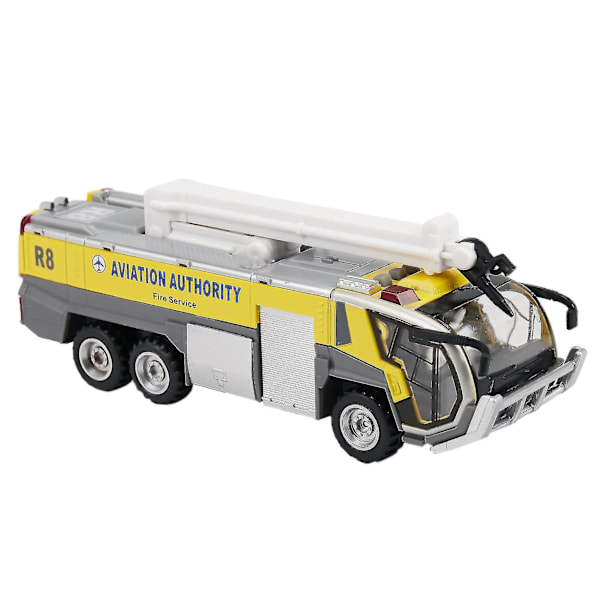 1:32 Lufthavns Brandbil Brandbil Elektrisk Die-cast Ingeniørkøretøjer Bilmodel Legetøj Med Lyd Lys Træk Tilbage Gaver, Gul